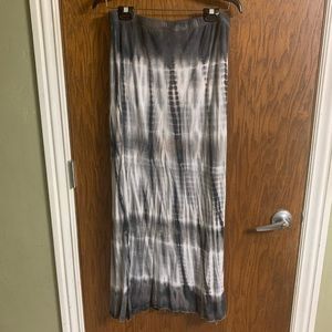 Navy Blue Tie Dye Maxi Skirt